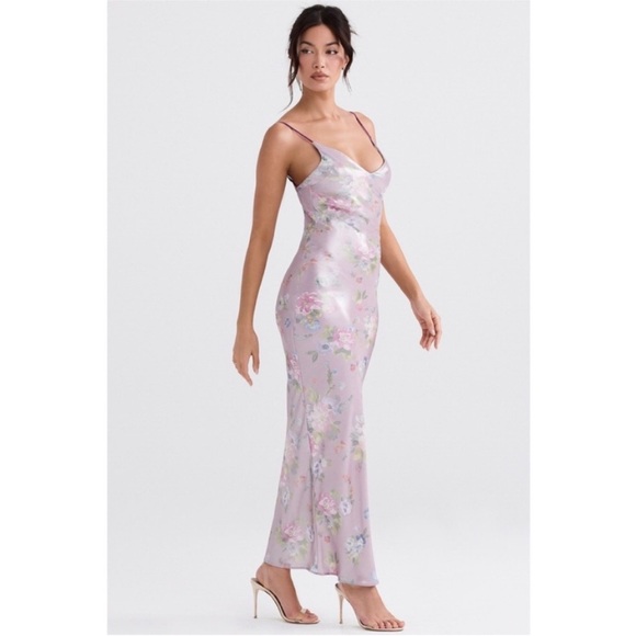 NEW House of CB Aria Floral Maxi Dress Mauve Large+ (XL) - Picture 5 of 17